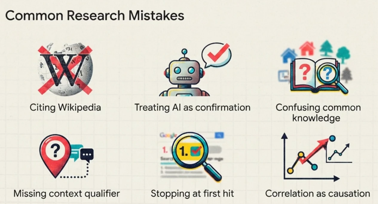 Common ground truth research mistakes annotators make, from citing Wikipedia to treating AI output as confirmation