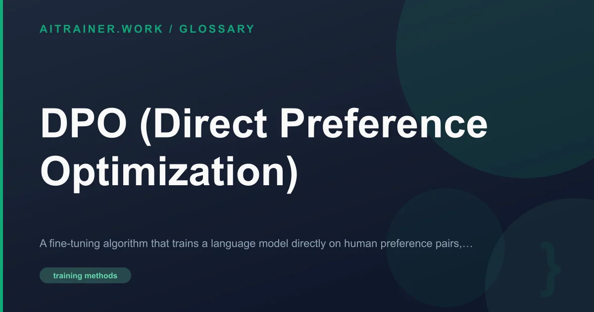 DPO (Direct Preference Optimization) definition