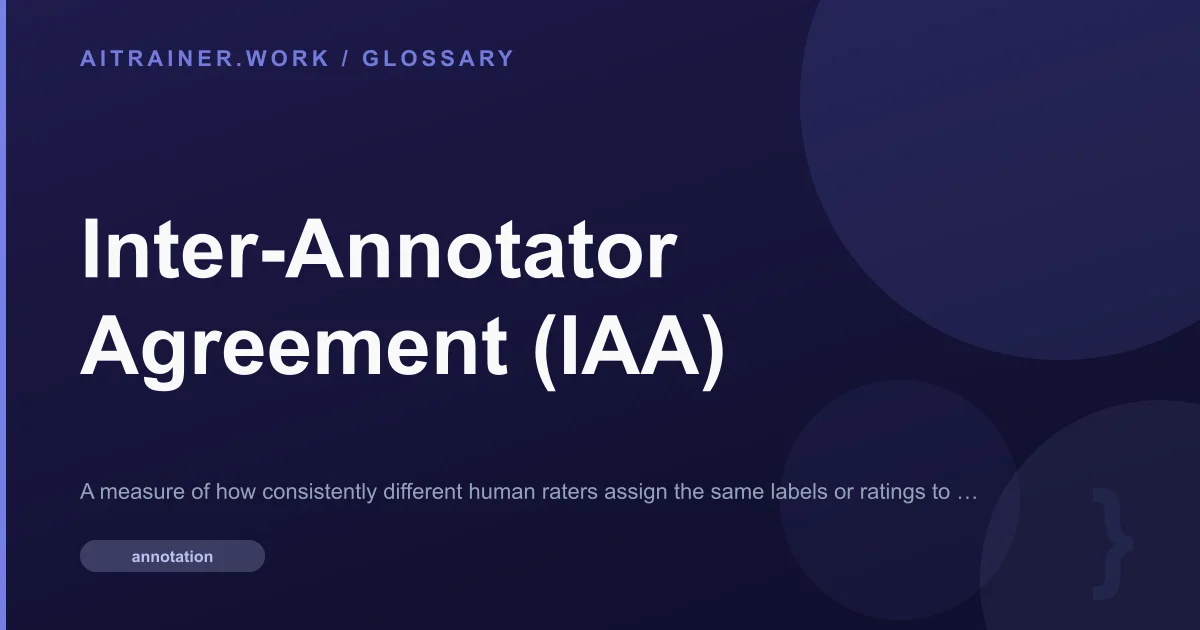 Inter-Annotator Agreement (IAA) definition