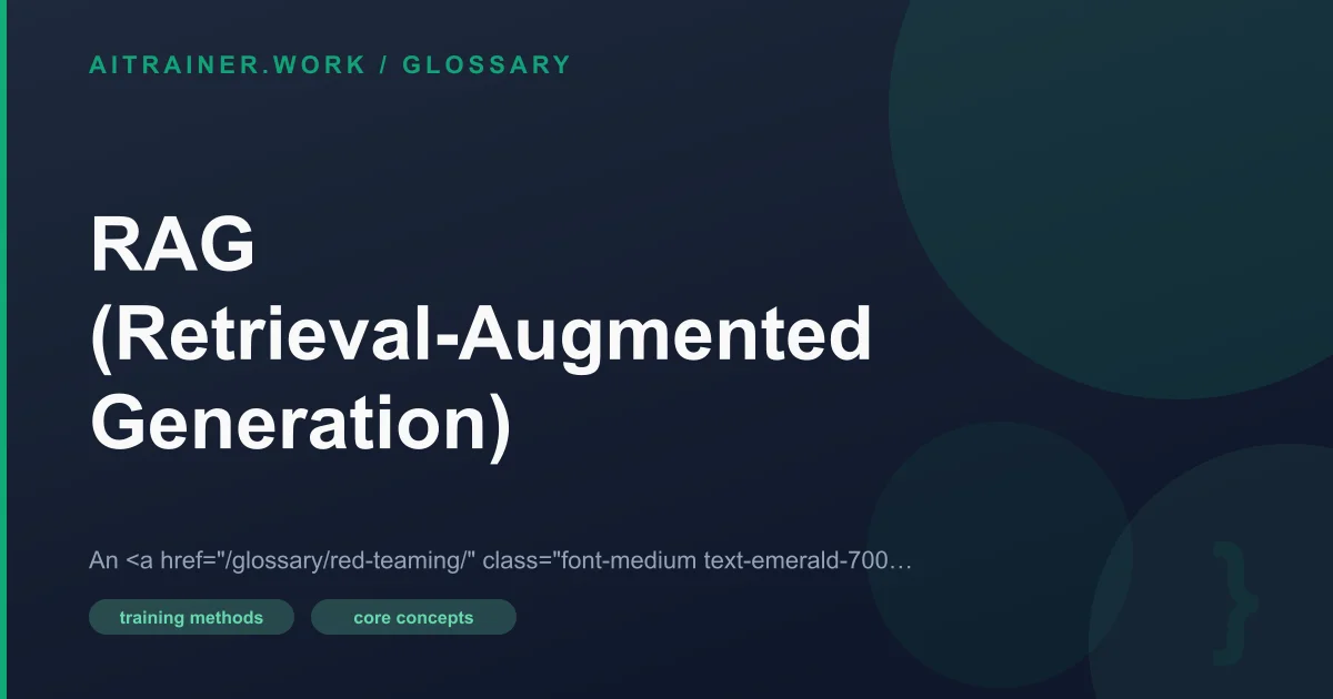 RAG (Retrieval-Augmented Generation) definition
