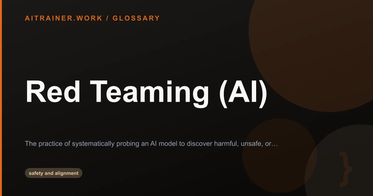 Red Teaming (AI) definition