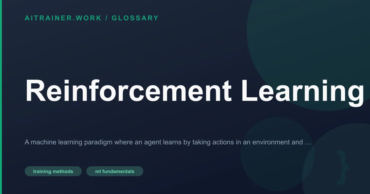 Reinforcement Learning definition