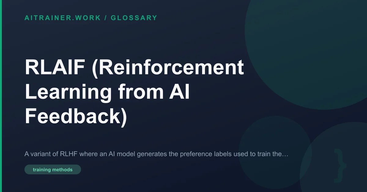 RLAIF (Reinforcement Learning from AI Feedback) definition