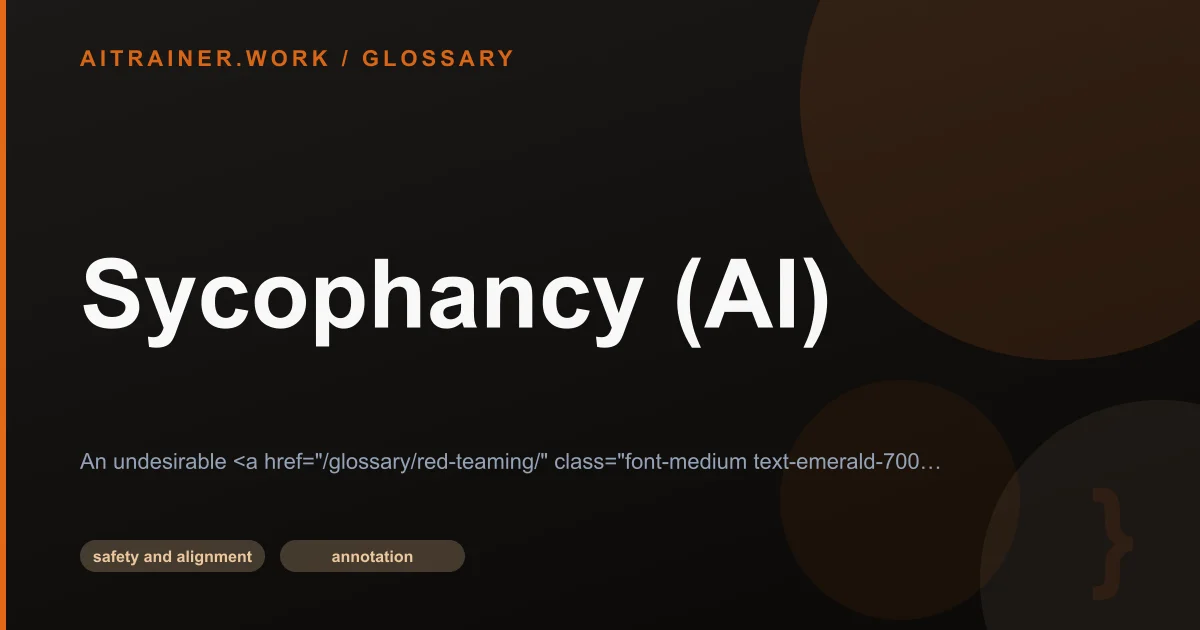 Sycophancy (AI) definition
