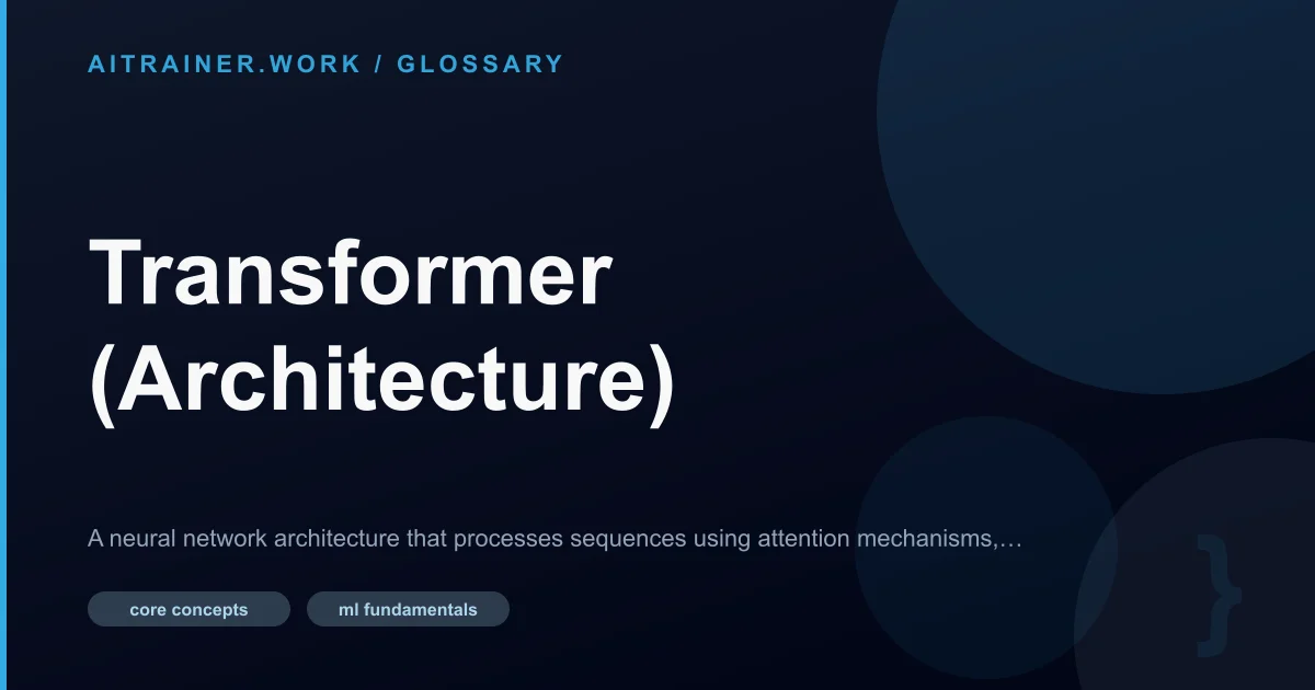 Transformer (Architecture) definition