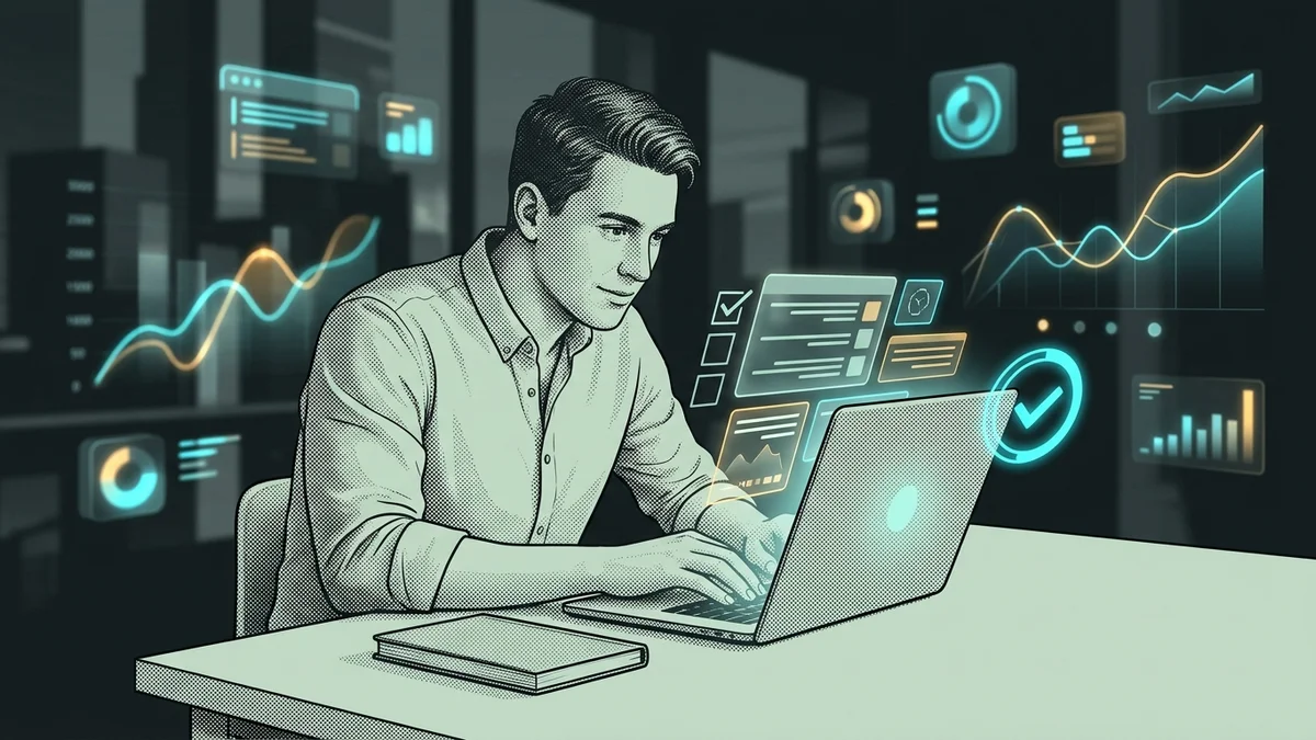 A beginner starting their first data annotation task on a laptop with no prior work history