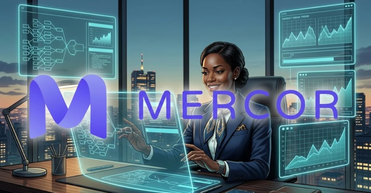 Mercor AI hiring platform interface and interview screen