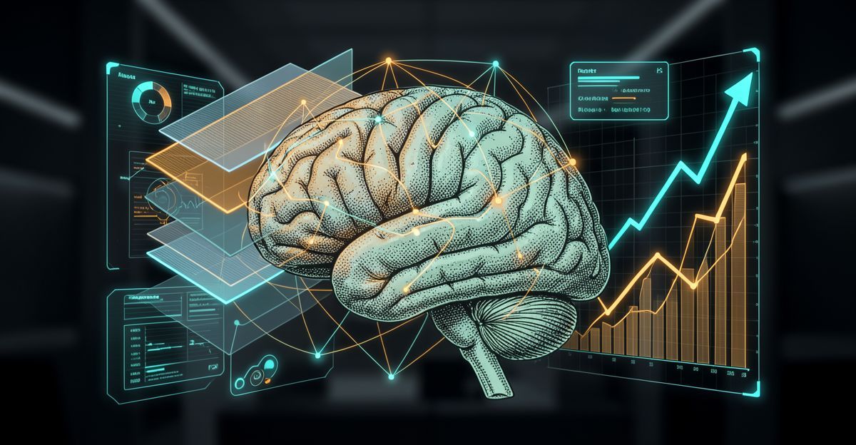 Mental health professional reviewing notes at a desk with a laptop