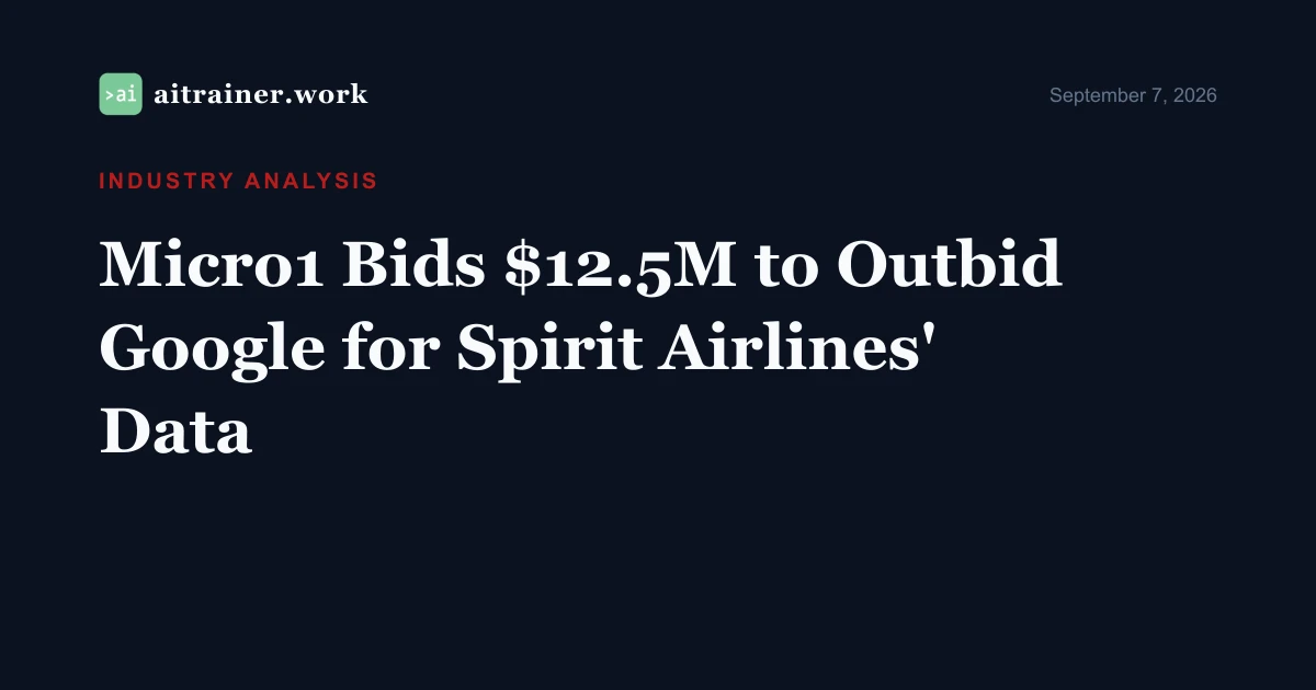 Micro1 Bids $12.5M to Outbid Google for Spirit Airlines Data — aitrainer.work