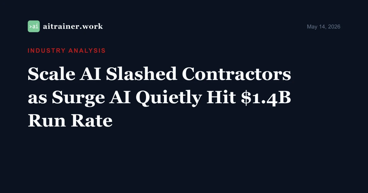 Scale AI Slashed Contractors as Surge AI Quietly Hit $1.4B Run Rate — aitrainer.work